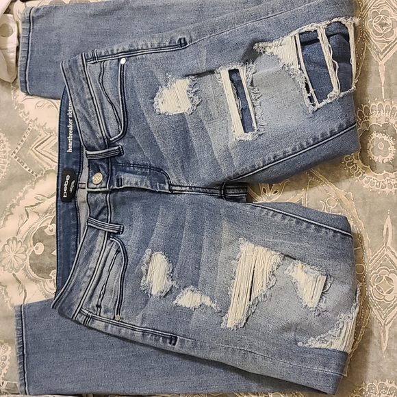 Bebe Heartbreaker Distressed Ankle Jeans - Picture 9 of 12